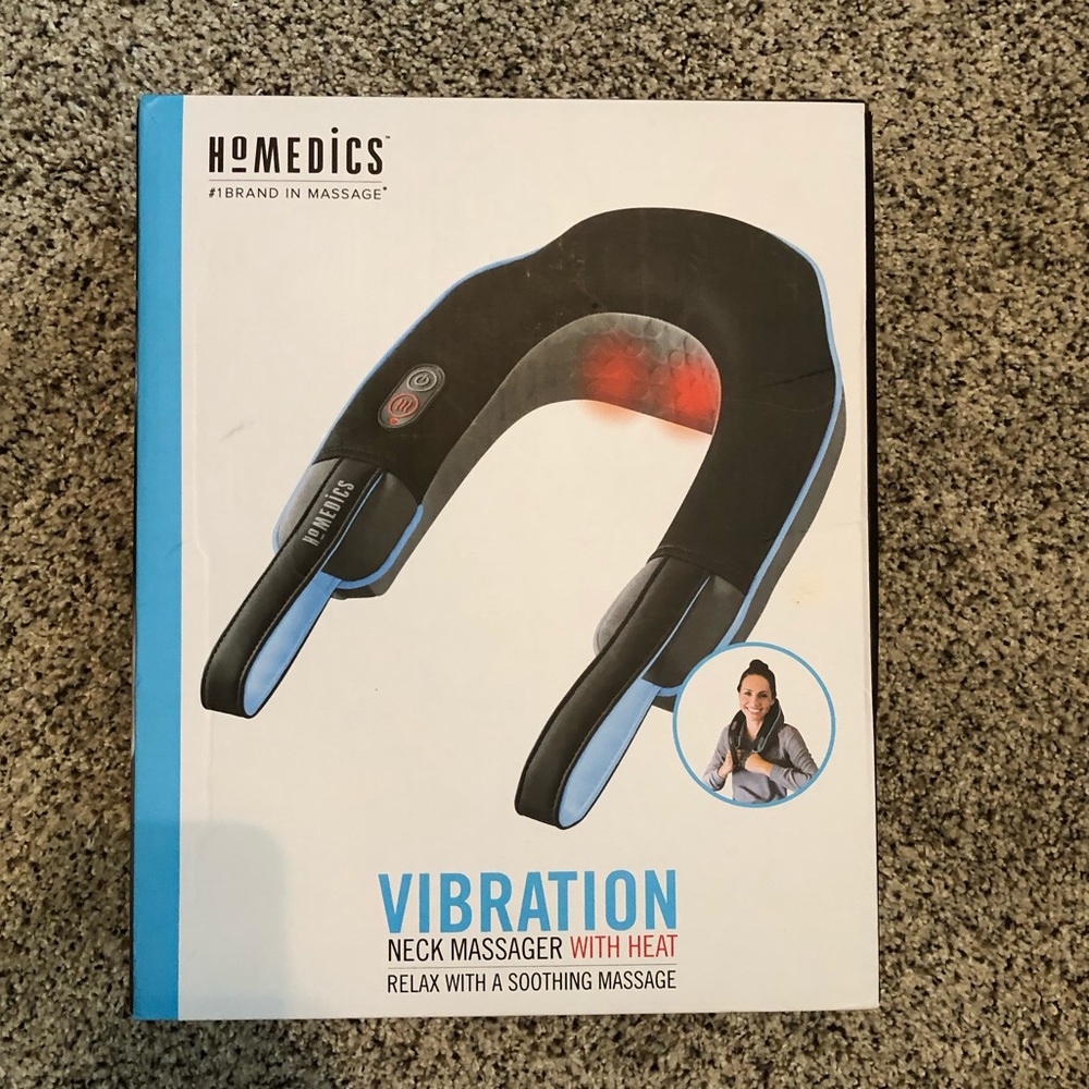 Vibration neck massager with heat